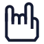 Handmetal icon with stroke sharp style