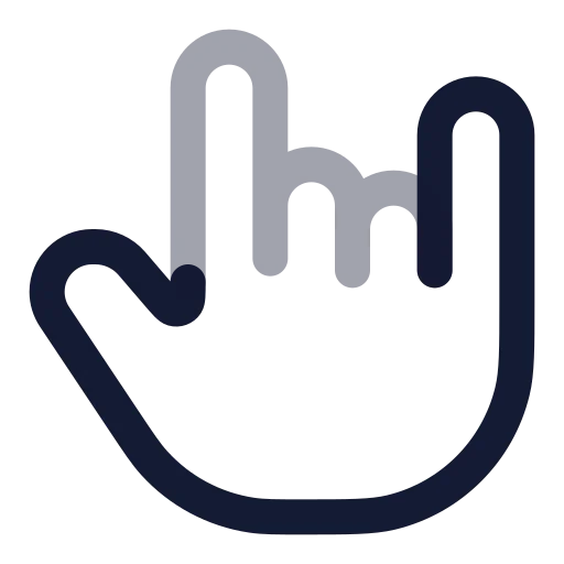 Hand Metal Icon in Twotone Rounded style