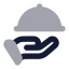 Handplatter icon with bulk rounded style