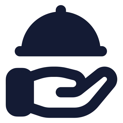 Hand Platter Icon in Solid Rounded style