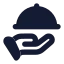 Handplatter icon with solid rounded style