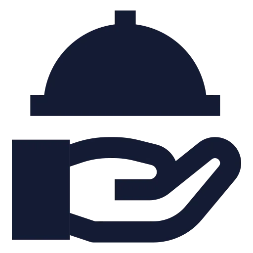 Hand Platter Icon in Solid Sharp style