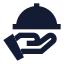Handplatter icon with solid sharp style
