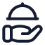 Handplatter icon with stroke rounded style