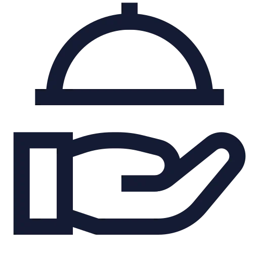 Hand Platter Icon in Stroke Sharp style