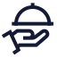 Handplatter icon with stroke sharp style