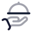 Handplatter icon with twotone rounded style