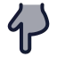Handpointingdown icon with duotone rounded style