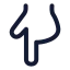 Handpointingdown icon with stroke rounded style