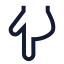 Handpointingdown icon with stroke sharp style