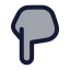 Handpointingdown icon with duotone rounded style