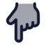 Handpointingdown icon with duotone rounded style