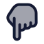 Handpointingdown icon with duotone rounded style