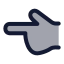 Handpointingleft icon with duotone rounded style