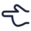 Handpointingleft icon with stroke rounded style