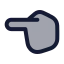 Handpointingleft icon with duotone rounded style