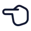 Handpointingleft icon with stroke rounded style