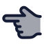 Handpointingleft icon with duotone rounded style