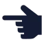 Handpointingleft icon with solid sharp style