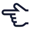 Handpointingleft icon with stroke sharp style
