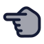 Handpointingleft icon with duotone rounded style