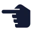 Handpointingleft icon with solid sharp style