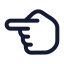 Handpointingleft icon with stroke rounded style