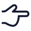 Handpointingright icon with stroke rounded style