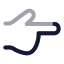 Handpointingright icon with twotone rounded style