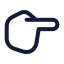 Handpointingright icon with stroke rounded style
