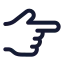Handpointingright icon with stroke rounded style