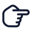 Handpointingright icon with stroke rounded style