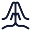 Handprayer icon with stroke rounded style