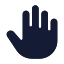 Hand icon with solid rounded style