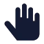 Hand icon with solid sharp style