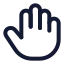 Hand icon with stroke rounded style