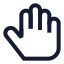 Hand icon with stroke sharp style