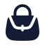 Handbag icon with solid rounded style