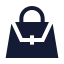 Handbag icon with solid sharp style