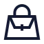 Handbag icon with stroke sharp style