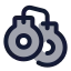 Handcuffs icon with duotone standard style