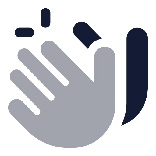 Hands Clapping Icon in Bulk Rounded style
