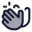 Handsclapping icon with duotone standard style