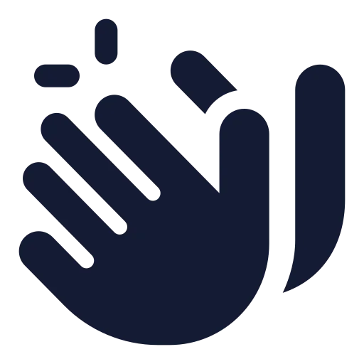 Hands Clapping Icon in Solid Rounded style