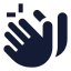 Handsclapping icon with solid sharp style