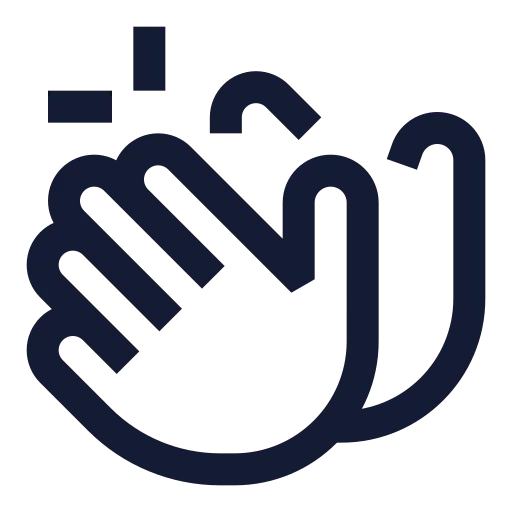 Hands Clapping Icon in Stroke Sharp style
