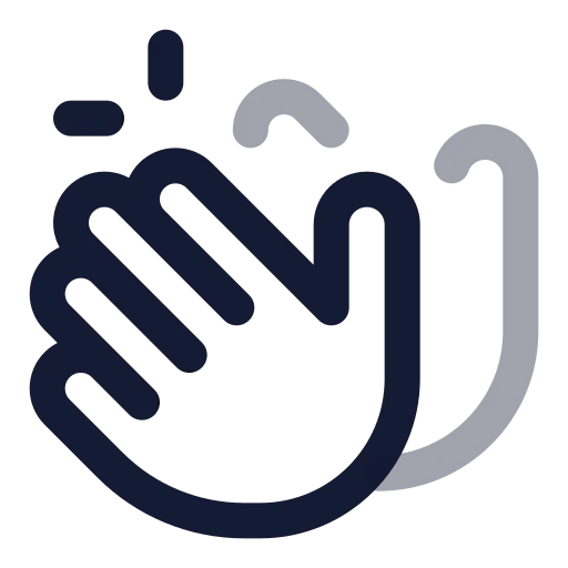 Hands Clapping Icon in Twotone Rounded style