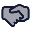 Handshake icon with duotone rounded style