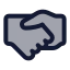 Handshake icon with duotone standard style