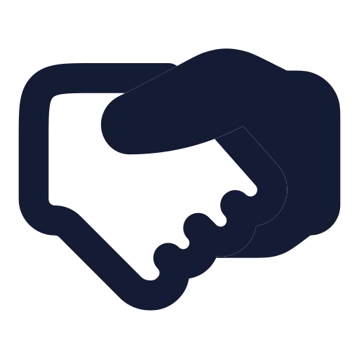 Handshake Icon in Solid Rounded style